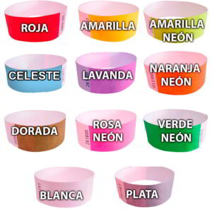 Pulseras tyvek varios colores